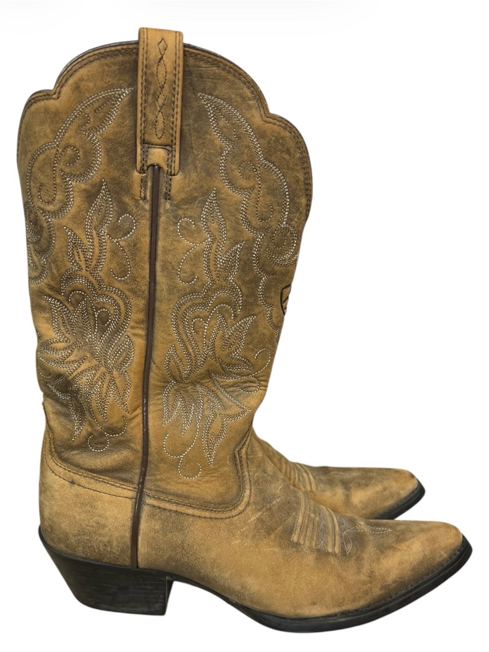 Ariat Womens Western Cowgirl Boots Tan Leather Size 7